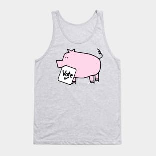 Cute Pig says Vote Tank Top